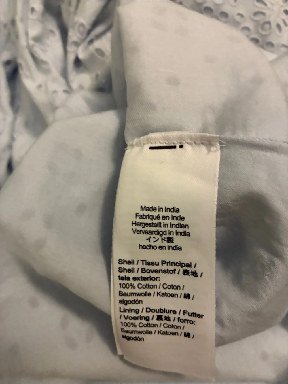 J. Crew Light Blue Eyelet Cotton Dress